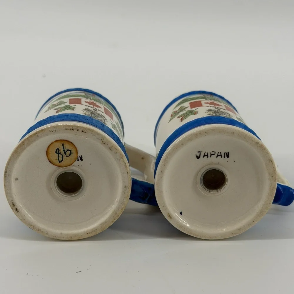 Canada Maple Leaf RCMP Coat of Arms Beer Mug Stein Salt Pepper Shakers Set Japan